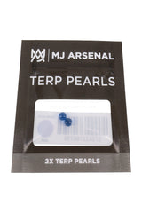 MJ Arsenal dark blue 4 mm terp pearls in black retail pouch, shown in front packaging view