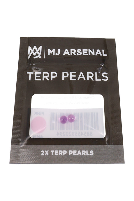 MJ Arsenal pink 4 mm terp pearls in black retail pouch, shown in front packaging view