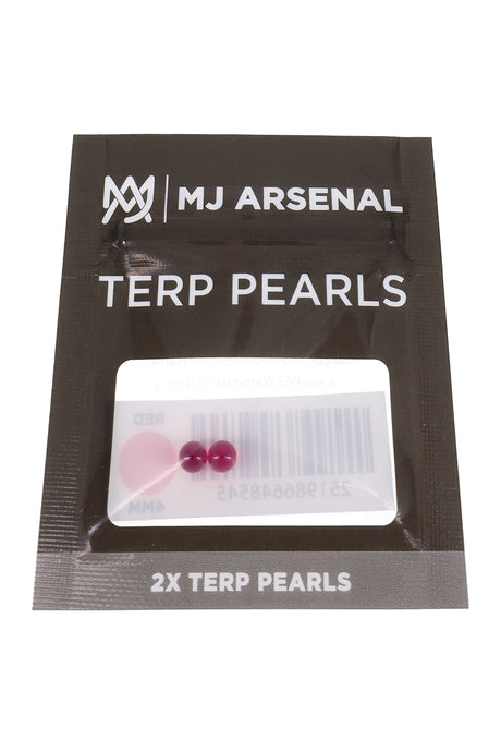 MJ Arsenal red 4 mm terp pearls in black retail pouch, shown in front packaging view