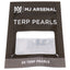MJ Arsenal clear 6 mm terp pearls in black retail pouch, shown in front packaging view
