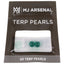 MJ Arsenal green 6 mm terp pearls in black retail pouch, shown in front packaging view