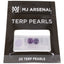 MJ Arsenal purple 6 mm terp pearls in black retail pouch, shown in front packaging view