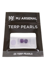 MJ Arsenal purple 6 mm terp pearls in black retail pouch, shown in front packaging view