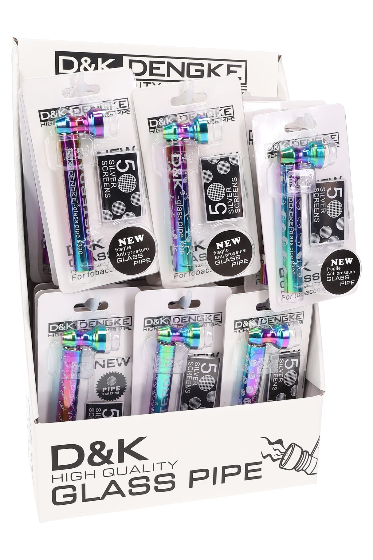 Rainbow Metallic Decal Glass/Metal Pipe Gift Set with Screens - MP268