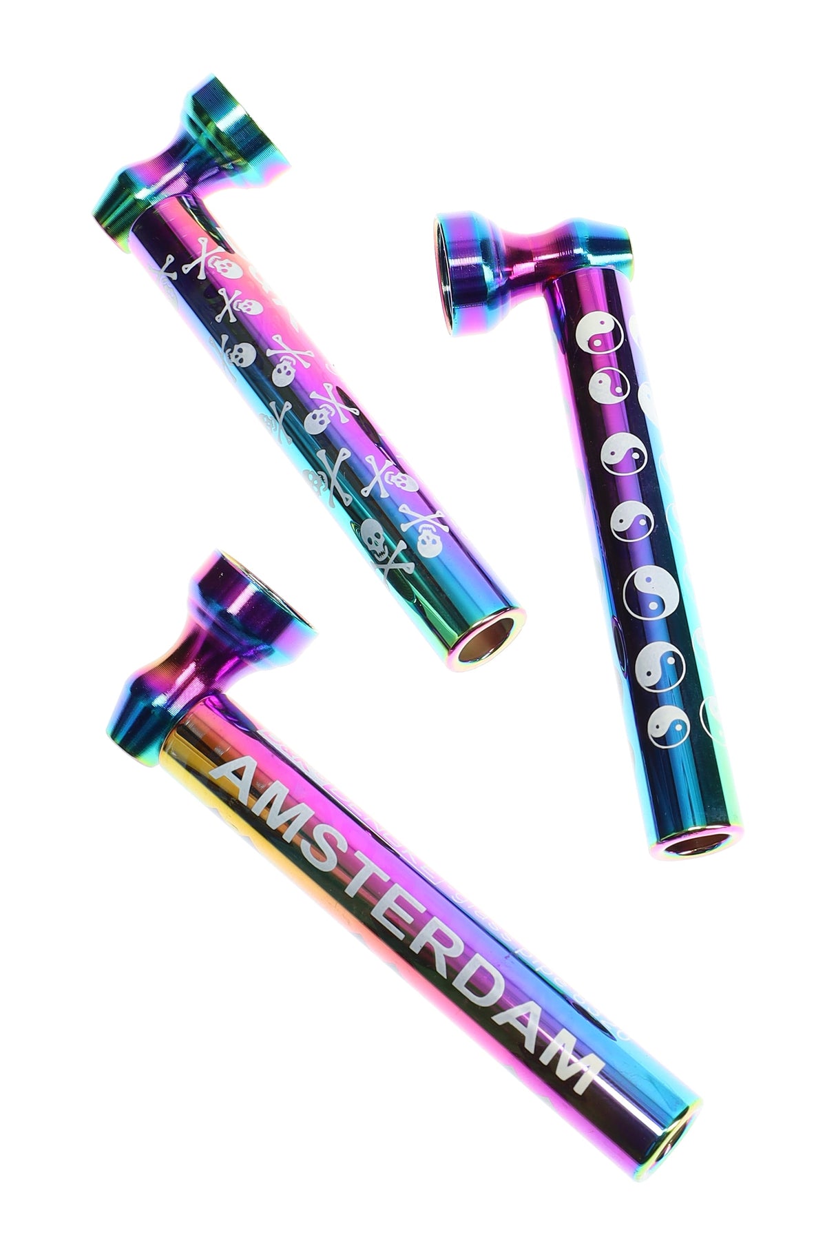 Rainbow Metallic Decal Glass/Metal Pipe Gift Set with Screens - MP268
