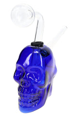 Colored Glass Double Sided Skull Oil Burner Rig - OIL130