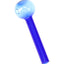 Cobalt blue thick glass oil burner pipe with clear globe and straight stem; compact 4″ design, color-selectable.