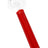 4″ red painted-stem glass oil burner pipe with clear round bowl and straight mouthpiece; lightweight 15 g size.