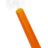 4″ orange-stem painted glass oil burner pipe with clear globe bowl showing side hole and straight stem; compact US-made design.