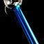 4″ cobalt-blue painted glass oil burner pipe with clear round bowl, straight stem, and compact travel size.