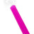 4″ bright-pink painted glass oil burner pipe with clear round bowl and straight stem; lightweight and portable.