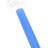 4″ bright-blue painted glass oil burner pipe with clear round bowl and straight stem; lightweight and portable.