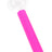 4″ bright-pink painted glass oil burner pipe with clear round bowl and straight stem; lightweight and portable.