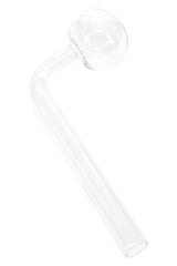 Clear Thick Glass L-Shaped Oil Burner “Right Angle” – 4½″ – US-Made