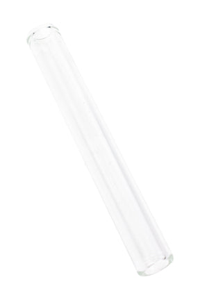 Close-up of clear 4″ tube oil burner tube showing straight glass stem, US-made