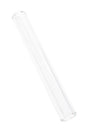 Close-up of clear 4″ tube oil burner tube showing straight glass stem, US-made
