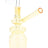 Yellow bottle-style glass oil burner showing 14.5 mm GoG joint, dome burner, and angled straw mouthpiece, white background.