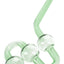 Light-green 8″ water dog oil burner pipe with three connected chambers and bent stem for cooler pulls.