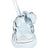 Grey 3″ glass trooper oil burner rig with angled mouthpiece, spherical burner head, and stable, rounded foot.