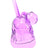 Purple 3″ glass trooper oil burner rig featuring helmet motif, side globe burner, and compact pedestal base.