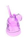 Purple 3″ glass trooper oil burner rig featuring helmet motif, side globe burner, and compact pedestal base.
