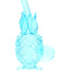 Light blue glass pineapple oil burner rig, stable round foot, angled tube, compact 5.5″ height.