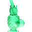 Green glass pineapple oil burner rig showing diamond texture and side globe burner, mini 5.5″ profile.