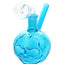 3½″ blue glass pumpkin skull oil burner with glass-on-glass joint, clear bubble burner, and angled straw mouthpiece; assorted colors.