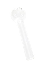 Clear 4″ thick glass oil burner pipe with straight tube, rounded chamber and single top opening