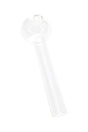 Clear 4″ thick glass oil burner pipe with straight tube, rounded chamber and single top opening