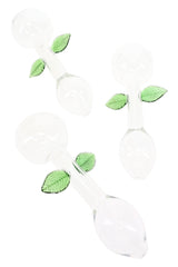 7" Jumbo Leaf Clear Glass Oil Burner Pipe - OIL263