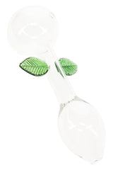 7" Jumbo Leaf Clear Glass Oil Burner Pipe - OIL263
