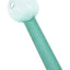 Teal 4″ glass oil burner pipe with jumbo round chamber, straight stem, and side opening