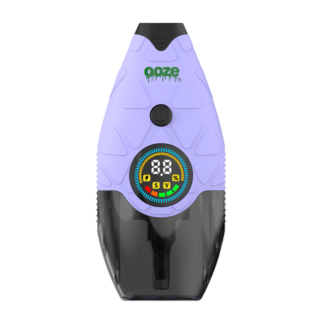 Lavender Ooze Hover concentrate vaporizer with digital display, power button, and protective lower cover