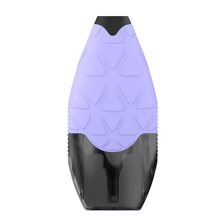 Rear view of lavender Ooze Hover vaporizer with textured silicone grip and translucent cover