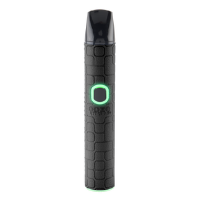 Black Ooze Pinch dry herb vaporizer with textured finish, black mouthpiece, and illuminated button