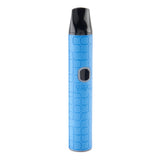 Blue Ooze Pinch dry herb vaporizer with textured body, black mouthpiece, and portable handheld shape