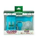 Retail-packaged Ooze Clobb 4-in-1 hybrid water pipe kit with accessories and assembled unit