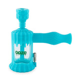 Aqua teal Ooze Clobb hybrid water pipe with bowl attachment and clear front viewing chamber