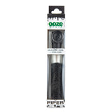 Black Ooze Piper silicone hand pipe with hex-pattern grip and clear glass bowl insert
