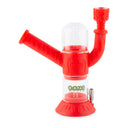 Scarlet Ooze Cranium hybrid water pipe with red silicone body, clear glass chamber, and bowl