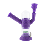 Ultra purple Ooze Cranium hybrid water pipe with skull-inspired body and clear glass chamber