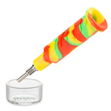 Rasta Ooze dab straw with titanium tip and matching glass dish accessory for concentrate use