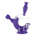 Ultra purple Ooze Ozone 4-in-1 water pipe with clear glass chamber and quartz banger