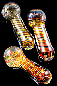 Gold Fumed Spiral Glass Pipe - P1004