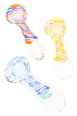 3″ Striped Glass Spoon Pipe “Candy Cane” – Assorted Colors