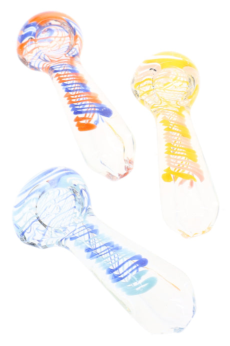 3″ Striped Glass Spoon Pipe “Candy Cane” – Assorted Colors