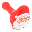 Red silicone character hand pipe with Santa face cap and clear glass bowl insert, compact 4.5″ size.
