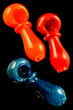 Small Silver Fumed Frit Glass Pipe - P1779