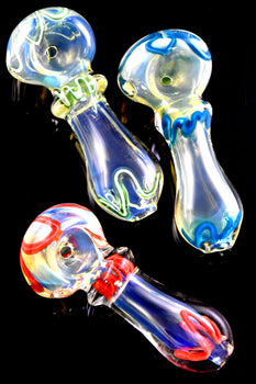 Color Changing Multicolor Striped Glass Pipe - P2128